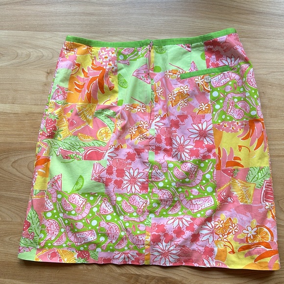 Vintage Lilly Pulitzer short skirt size 6 in patchwork pattern - Picture 2 of 5
